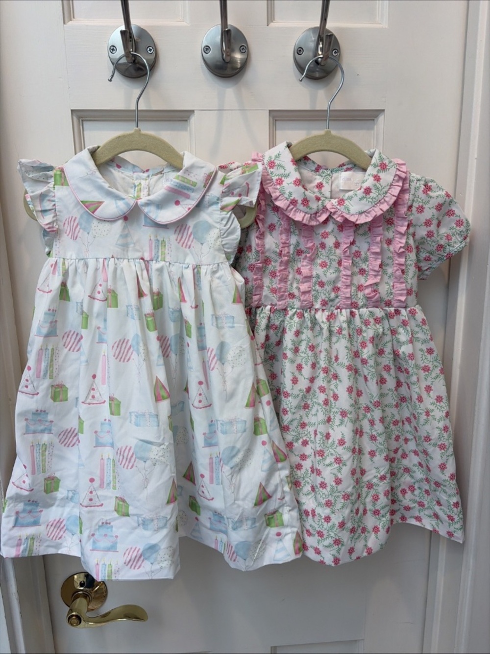 Eliza James Kids 2T Peter Pan Collar Dresses - Birthday and Floral Bundle of 2